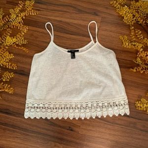 Lace detail crop top